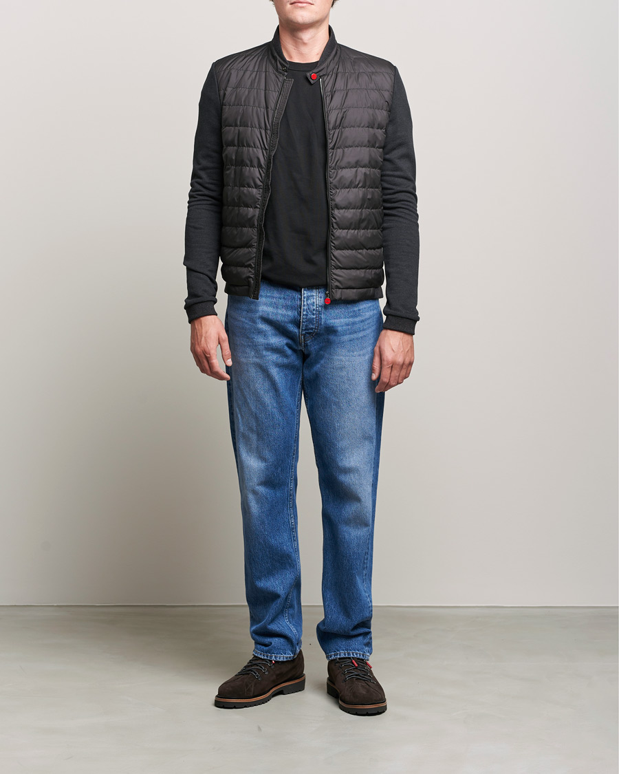 Uomini | Giacche | Kiton | Cotton/Cashmere Hybrid Jacket Charcoal