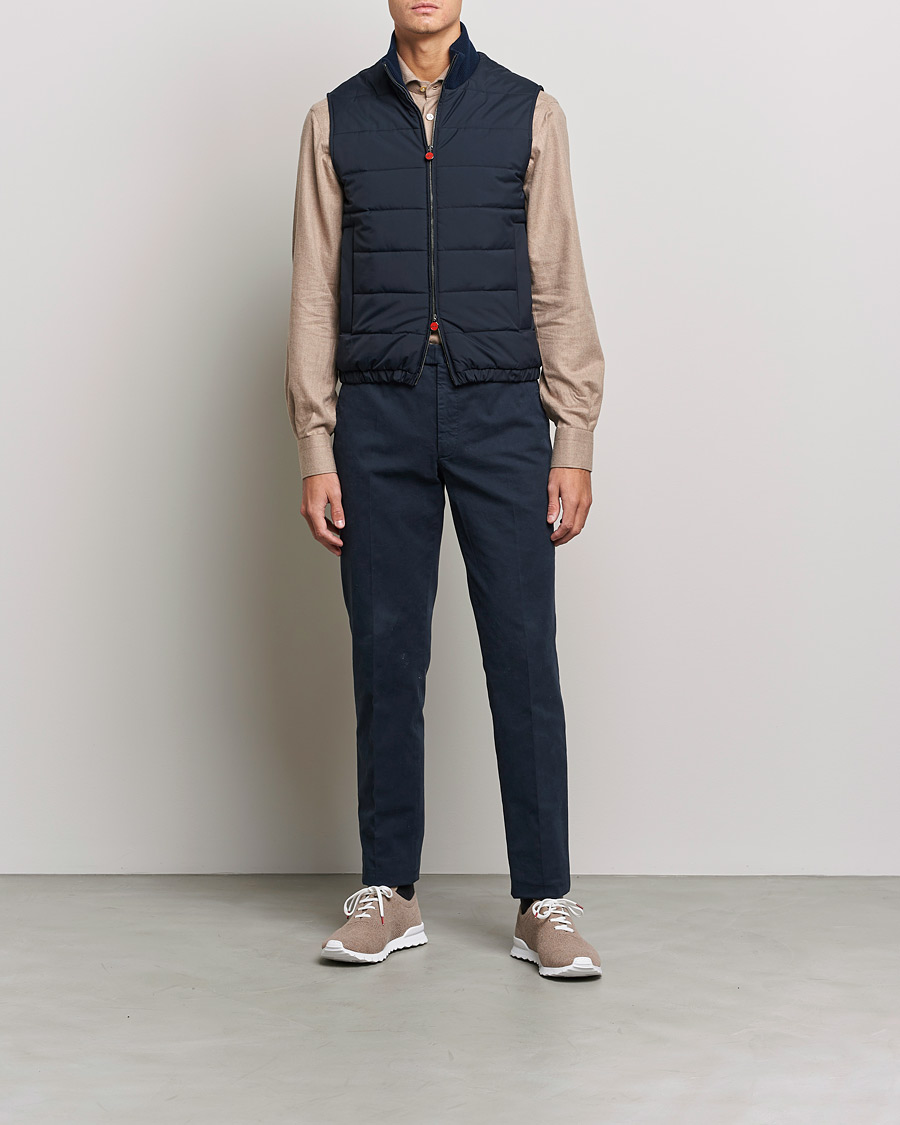 Uomini | Camicie | Kiton | Slim Fit Flannel Shirt Beige