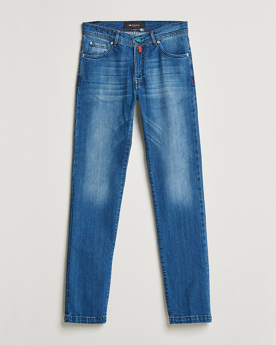 Uomini | Jeans | Kiton | Slim Fit Stretch Jeans Medium Blue Wash