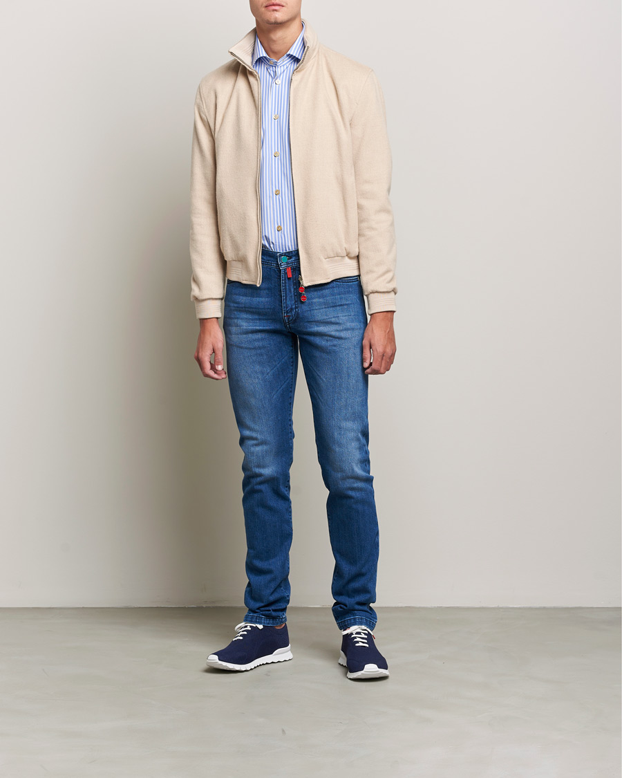 Uomini | Jeans | Kiton | Slim Fit Stretch Jeans Medium Blue Wash