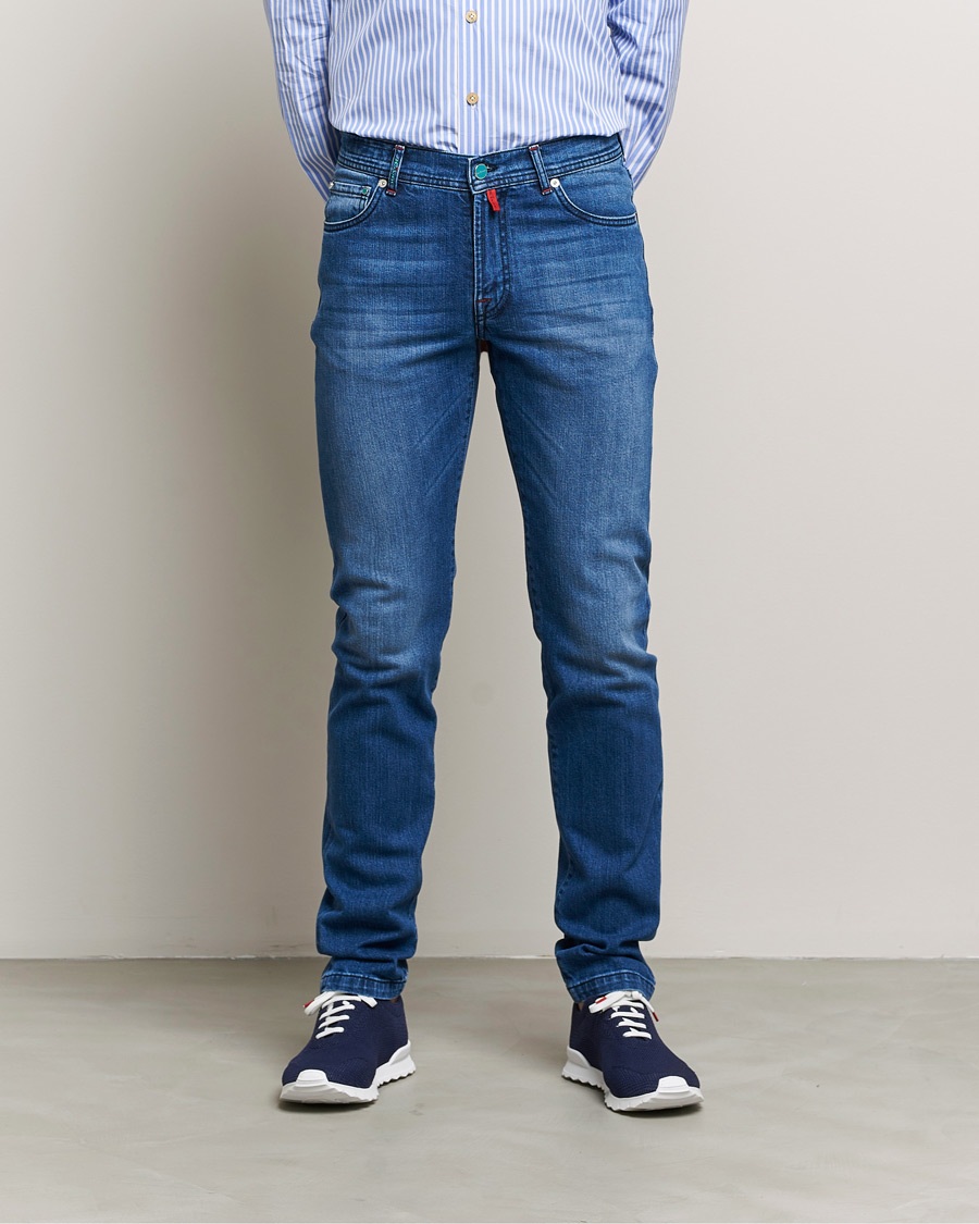 Uomini | Jeans | Kiton | Slim Fit Stretch Jeans Medium Blue Wash