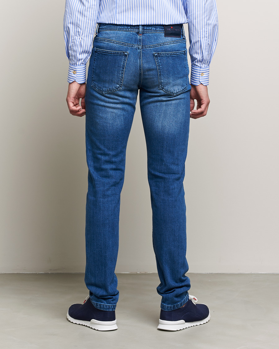 Uomini | Jeans | Kiton | Slim Fit Stretch Jeans Medium Blue Wash
