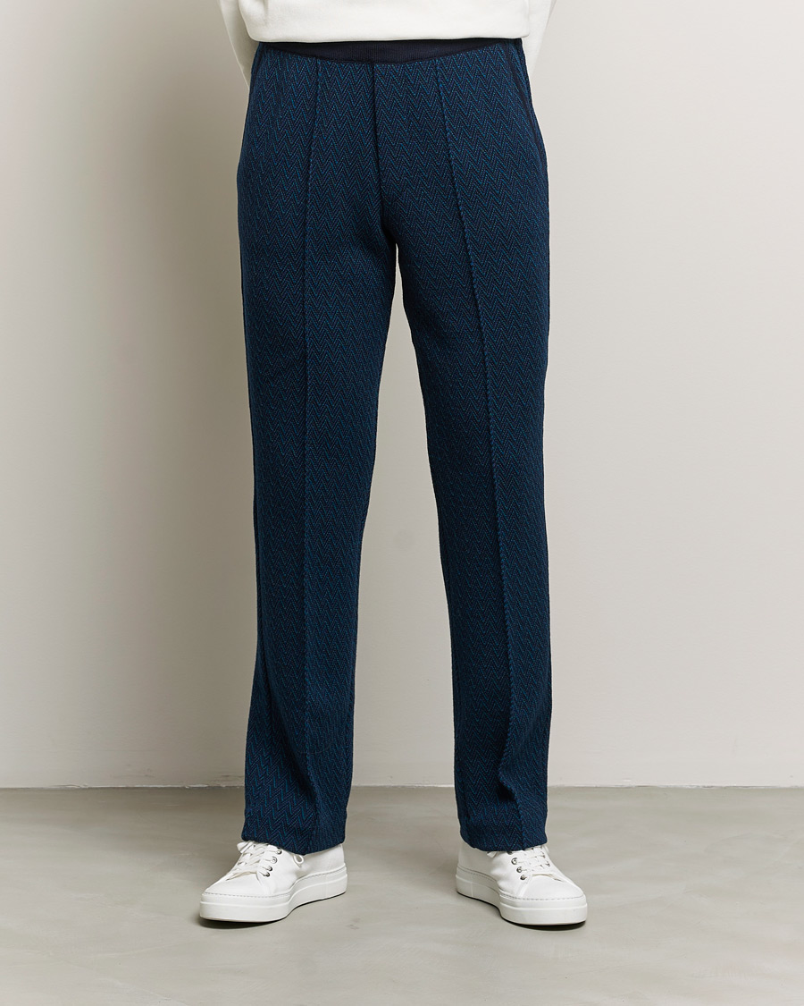 Uomini | Pantaloni | Missoni | Zig Zag Knitted Trousers Navy