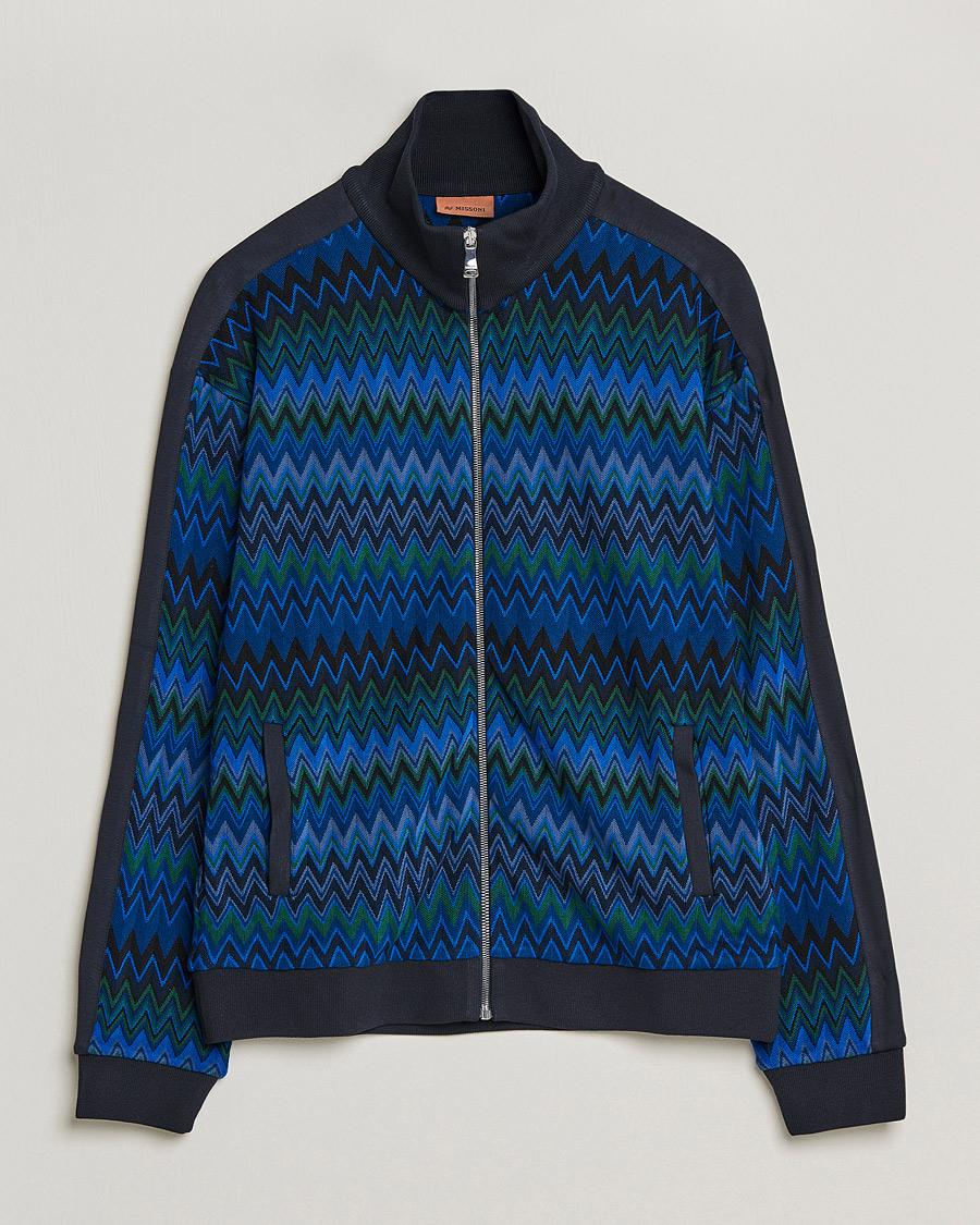 Uomini | Maglieria | Missoni | Chevron Full Zip Sweater Navy
