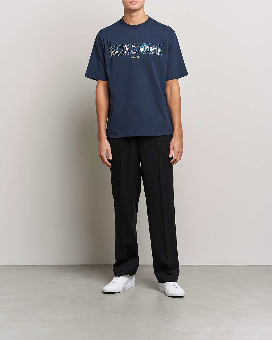 Uomini | T-shirt | Missoni | Embroidered Logo T-Shirt Dark Blue