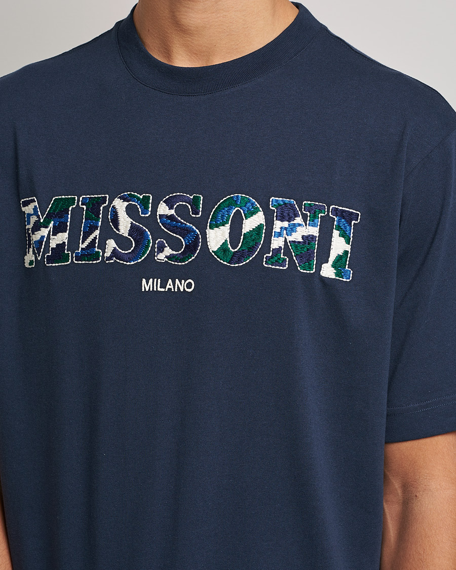 Uomini | T-shirt | Missoni | Embroidered Logo T-Shirt Dark Blue