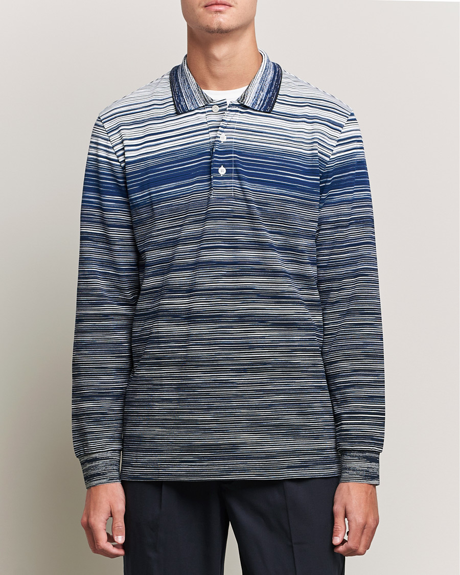Uomini | Maglieria | Missoni | Fiammato Piquet Polo Navy/White