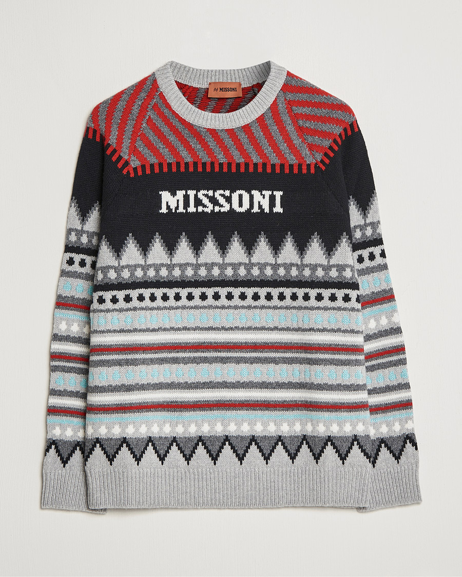 Uomini | Maglieria | Missoni | Mountain Calling Jacquard Sweater Grey/Red