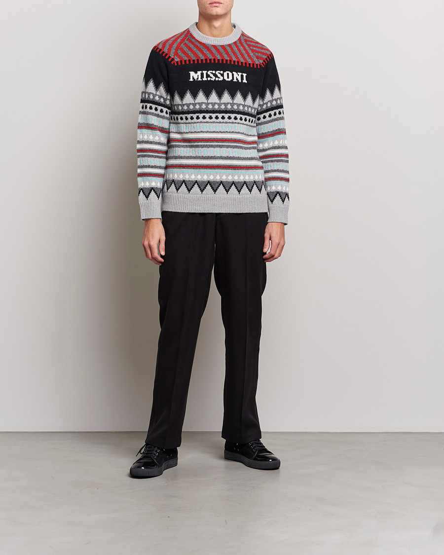 Uomini | Maglieria | Missoni | Mountain Calling Jacquard Sweater Grey/Red