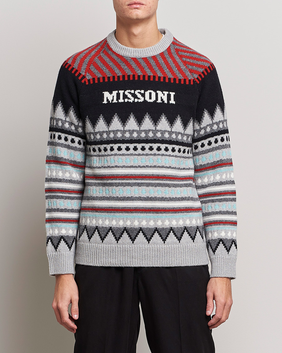 Uomini | Maglieria | Missoni | Mountain Calling Jacquard Sweater Grey/Red
