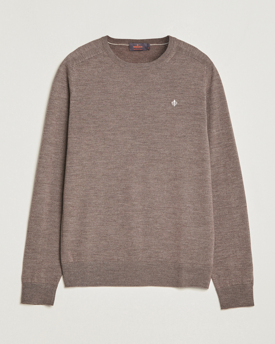 Uomini | Maglieria | Morris | Merino O-neck Brown