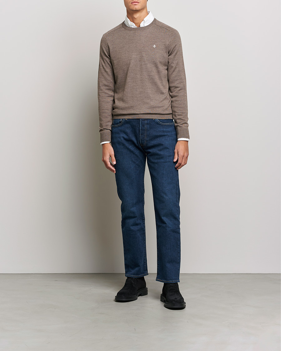 Uomini | Maglieria | Morris | Merino O-neck Brown