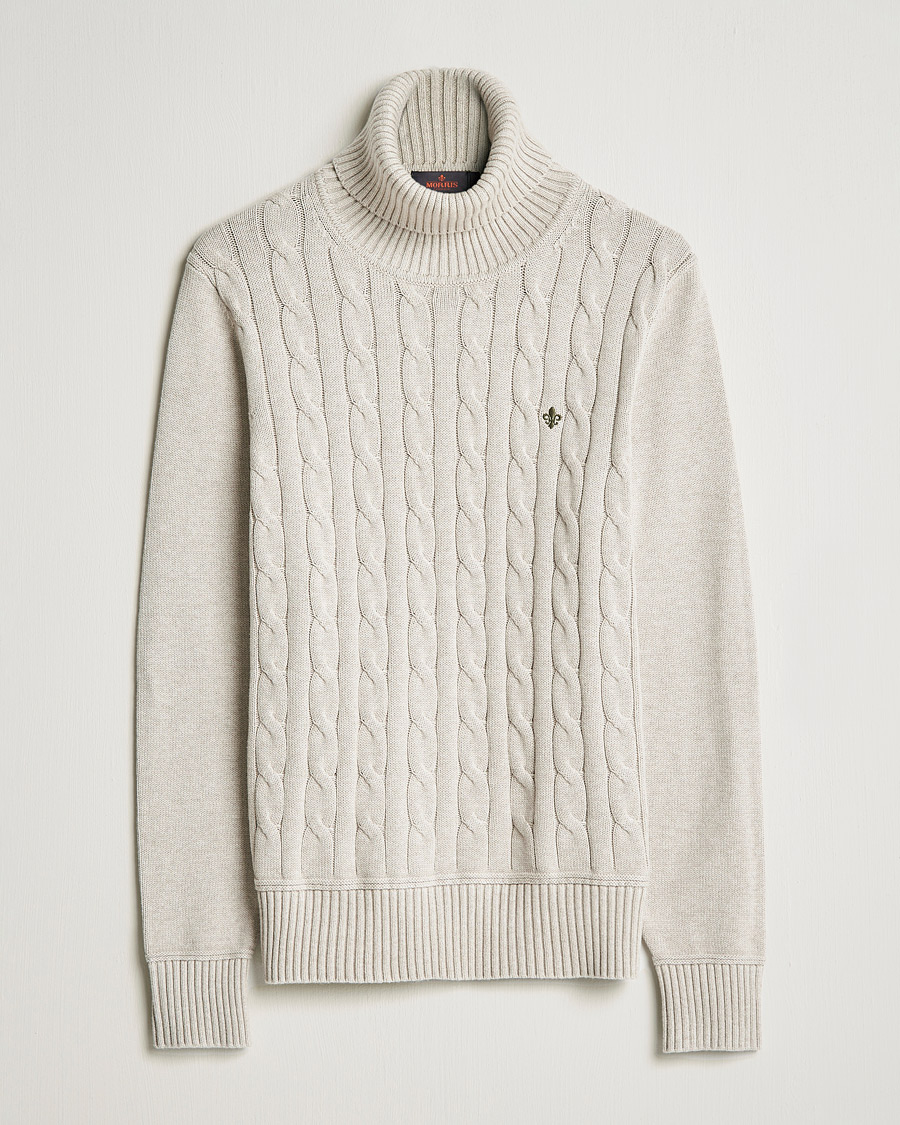 Uomini | Maglieria | Morris | Edmond Cable Rollneck Khaki