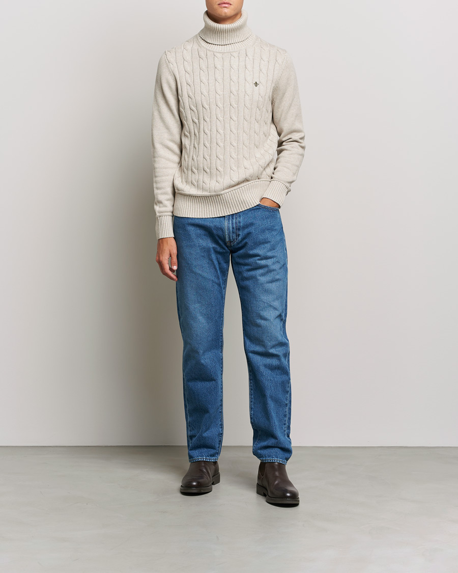 Uomini | Maglieria | Morris | Edmond Cable Rollneck Khaki