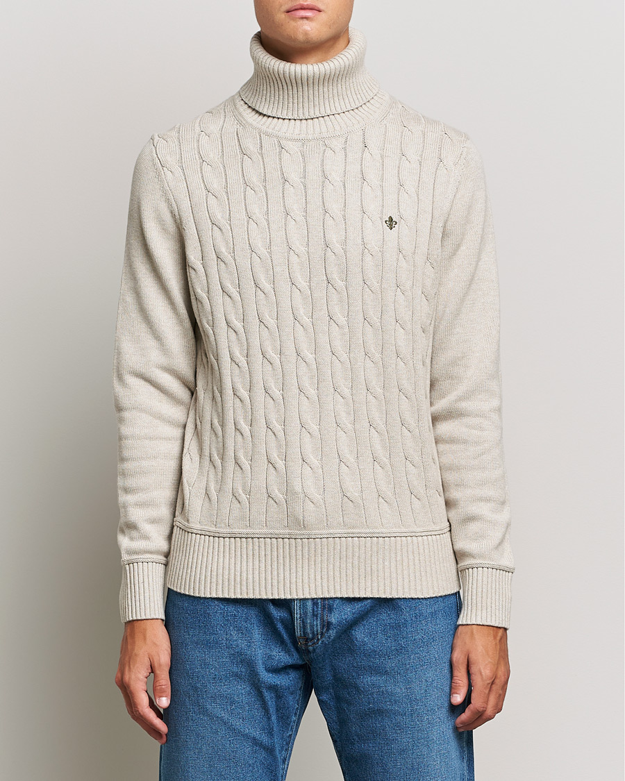 Uomini | Maglieria | Morris | Edmond Cable Rollneck Khaki
