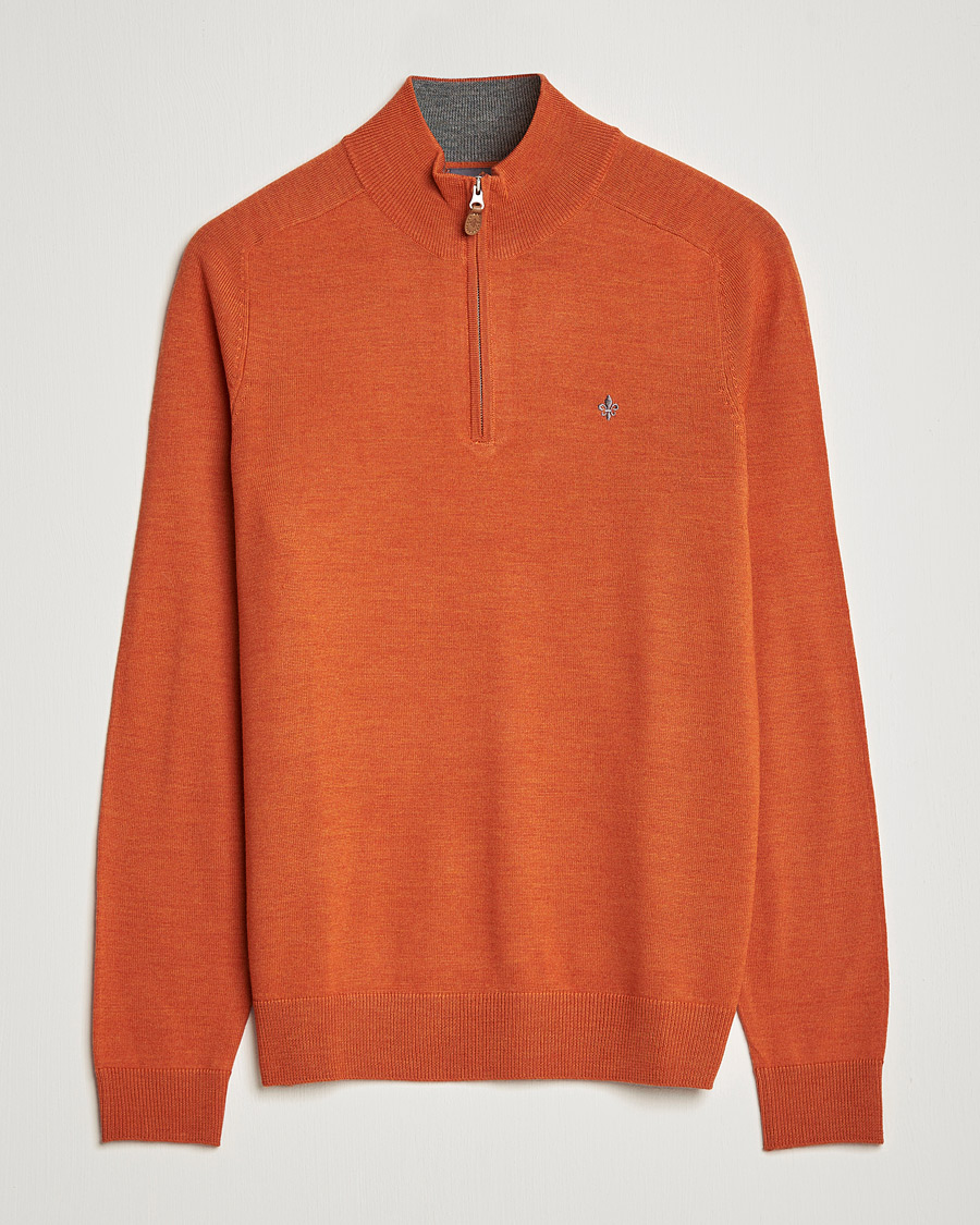 Uomini | Maglieria | Morris | John Merino Half Zip Orange
