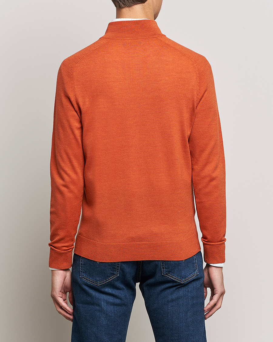 Uomini | Maglieria | Morris | John Merino Half Zip Orange