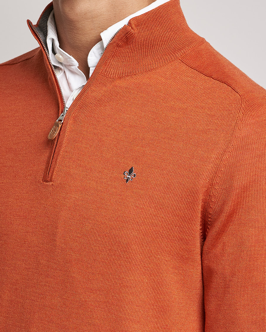Uomini | Maglieria | Morris | John Merino Half Zip Orange