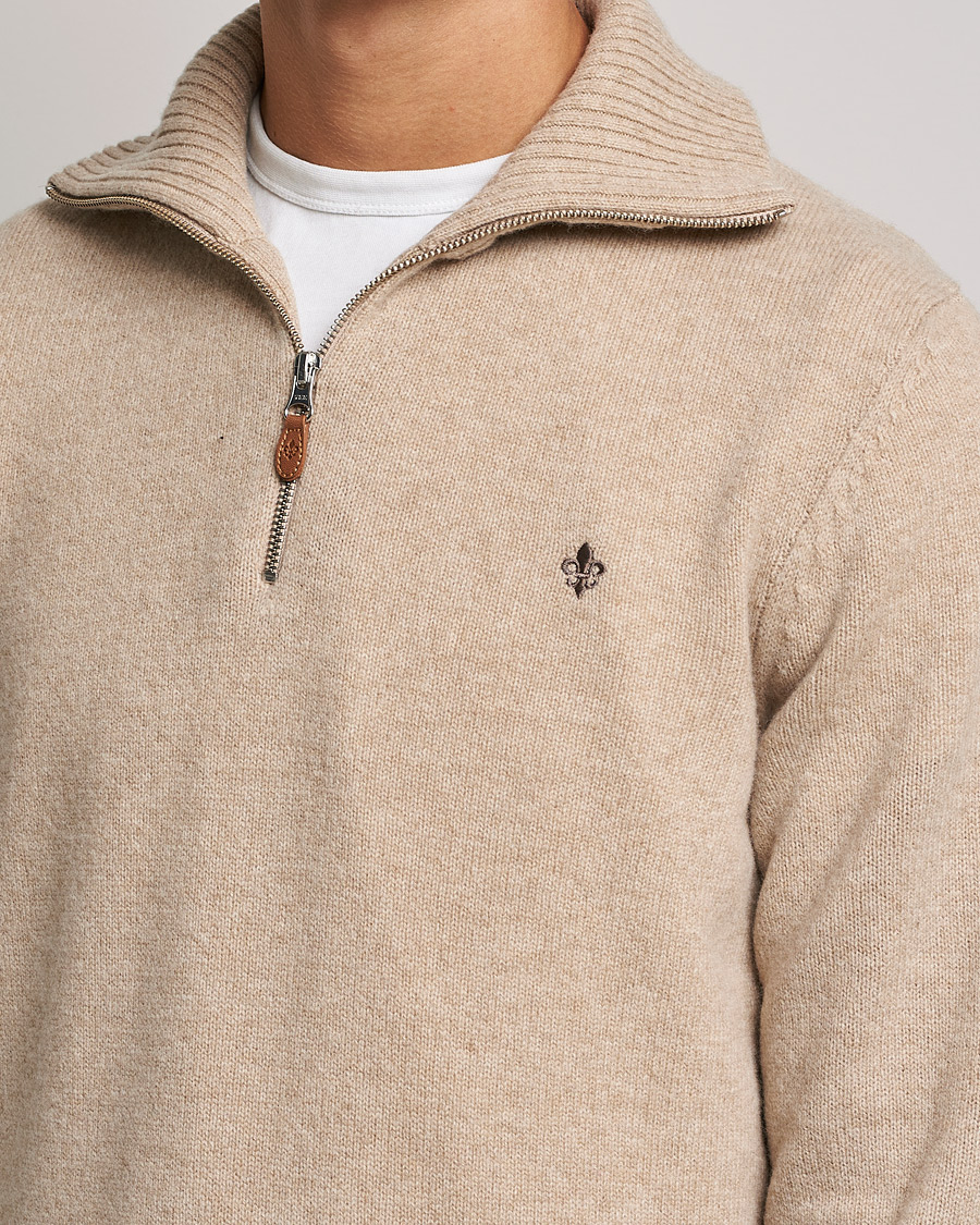 Uomini | Maglieria | Morris | Kieran Wool Half Zip Khaki