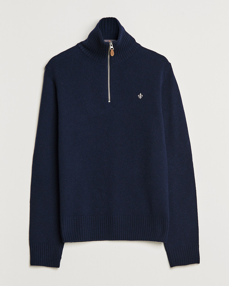 Uomini | Maglieria | Morris | Kieran Wool Half Zip Navy