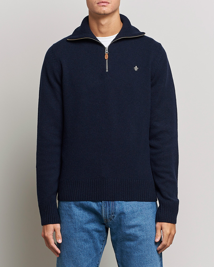 Uomini | Maglieria | Morris | Kieran Wool Half Zip Navy