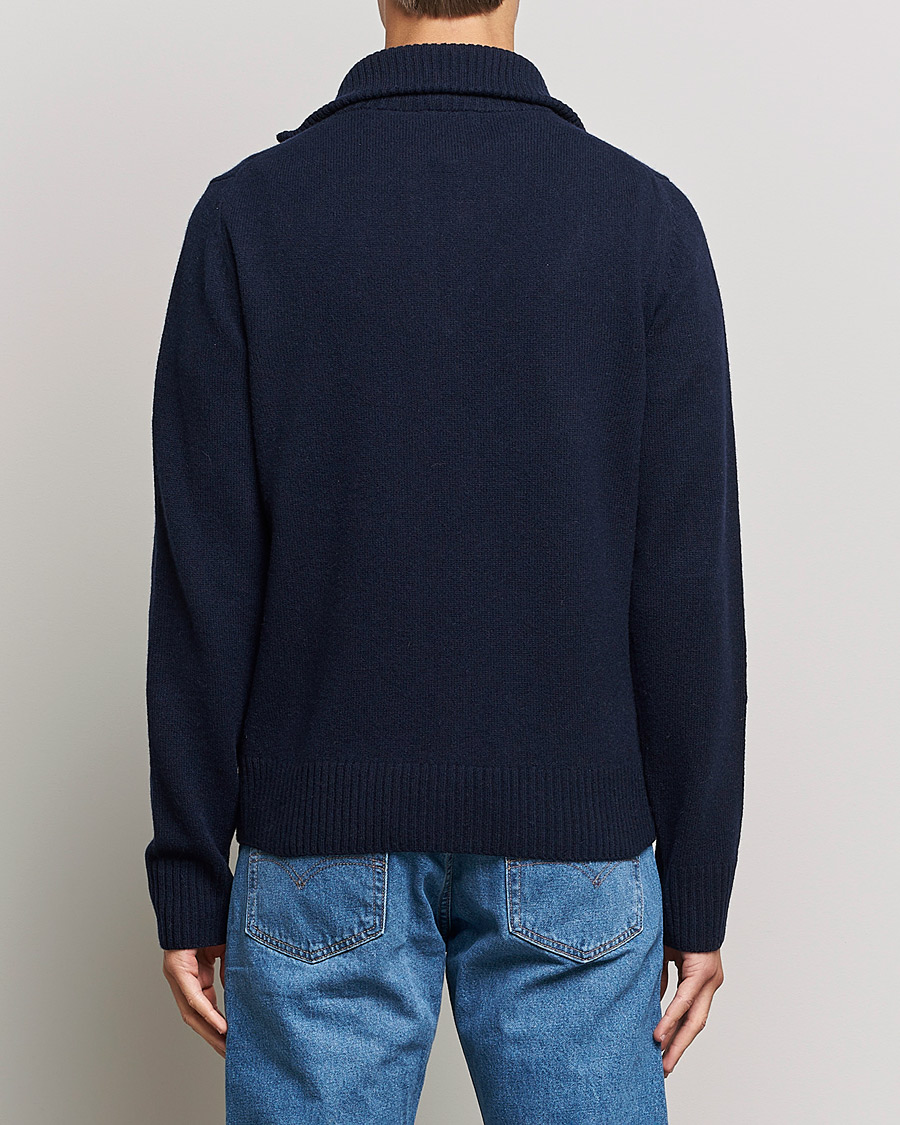 Uomini | Maglieria | Morris | Kieran Wool Half Zip Navy