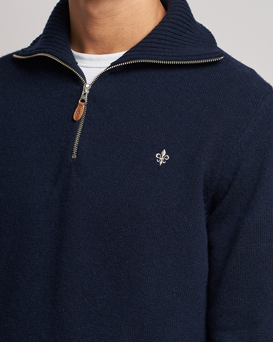 Uomini | Maglieria | Morris | Kieran Wool Half Zip Navy