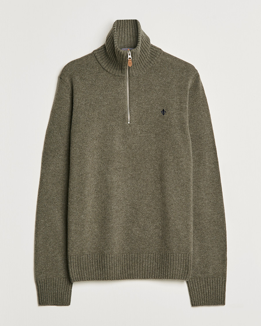 Uomini | Maglieria | Morris | Kieran Wool Half Zip Olive