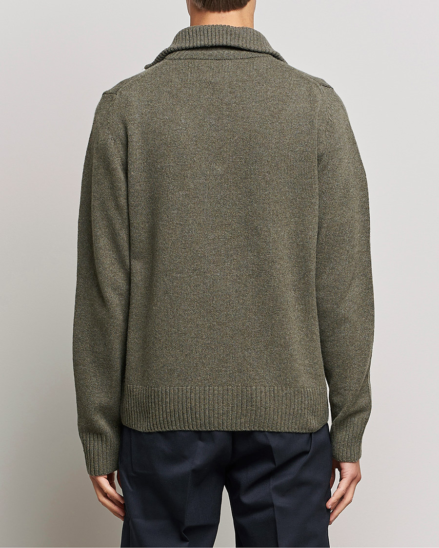 Uomini | Maglieria | Morris | Kieran Wool Half Zip Olive