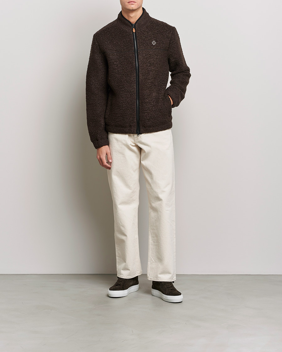Uomini | Maglieria | Morris | Chadwick Pile Jacket Dark Brown