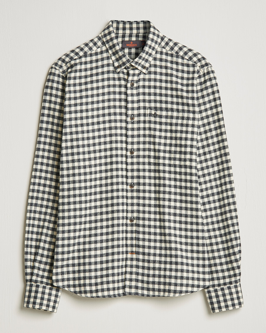 Uomini | Camicie | Morris | Brushed Twill Checked Shirt Grey/White