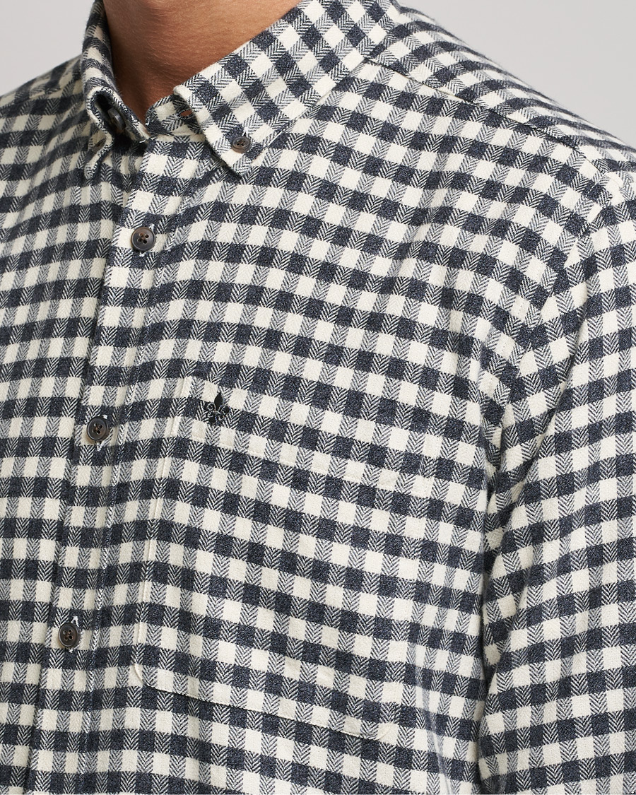 Uomini | Camicie | Morris | Brushed Twill Checked Shirt Grey/White