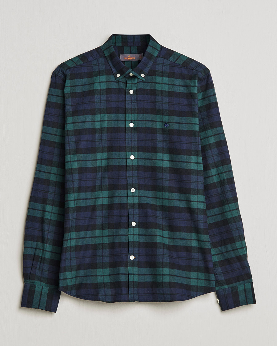 Uomini | Camicie | Morris | Brushed Flannel Checked Shirt Blackwatch