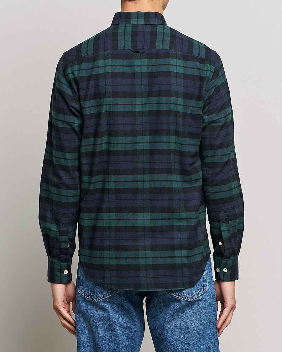 Uomini | Camicie | Morris | Brushed Flannel Checked Shirt Blackwatch