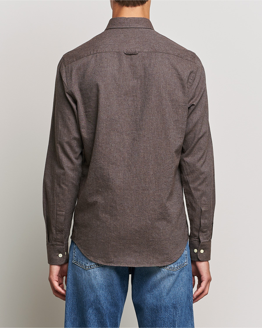Uomini | Camicie | Morris | Watts Flannel Button Down Shirt Dark Brown