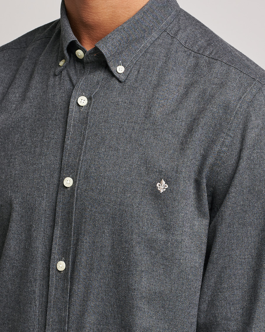 Uomini | Camicie | Morris | Watts Flannel Button Down Shirt Dark Grey