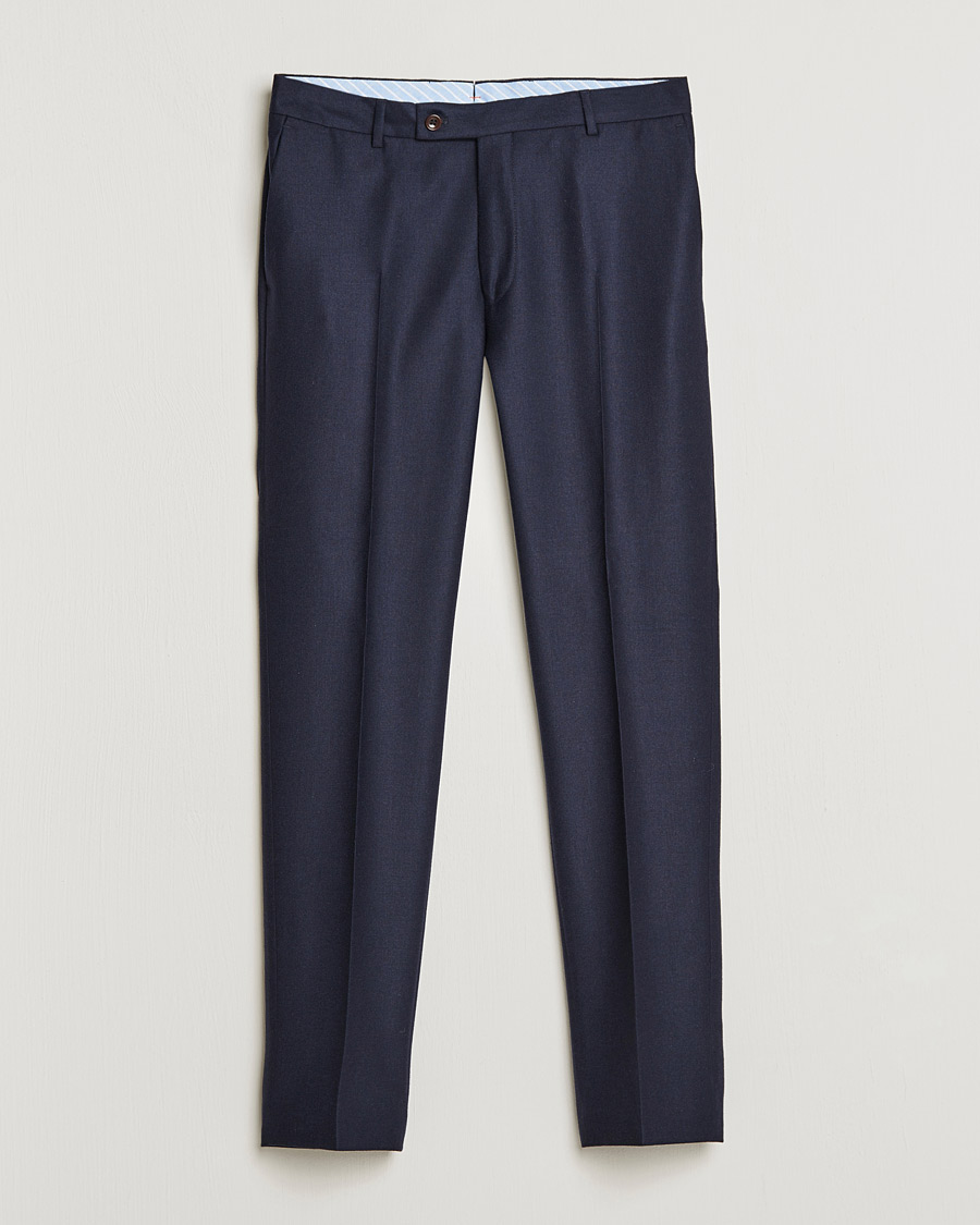 Uomini | Pantaloni | Morris | Bobby Flannel Trousers Navy