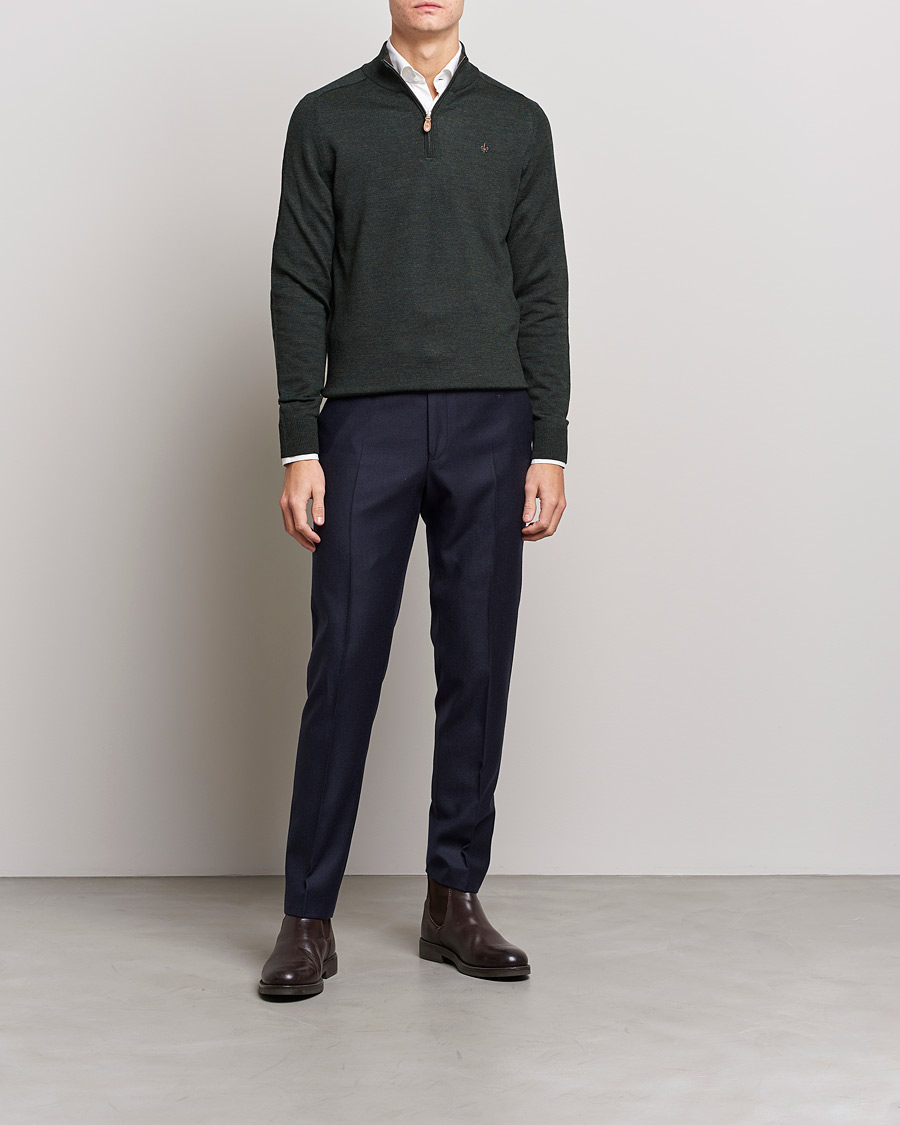 Uomini | Pantaloni | Morris | Bobby Flannel Trousers Navy