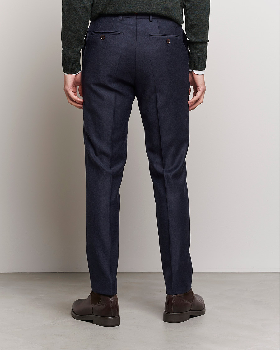 Uomini | Pantaloni | Morris | Bobby Flannel Trousers Navy