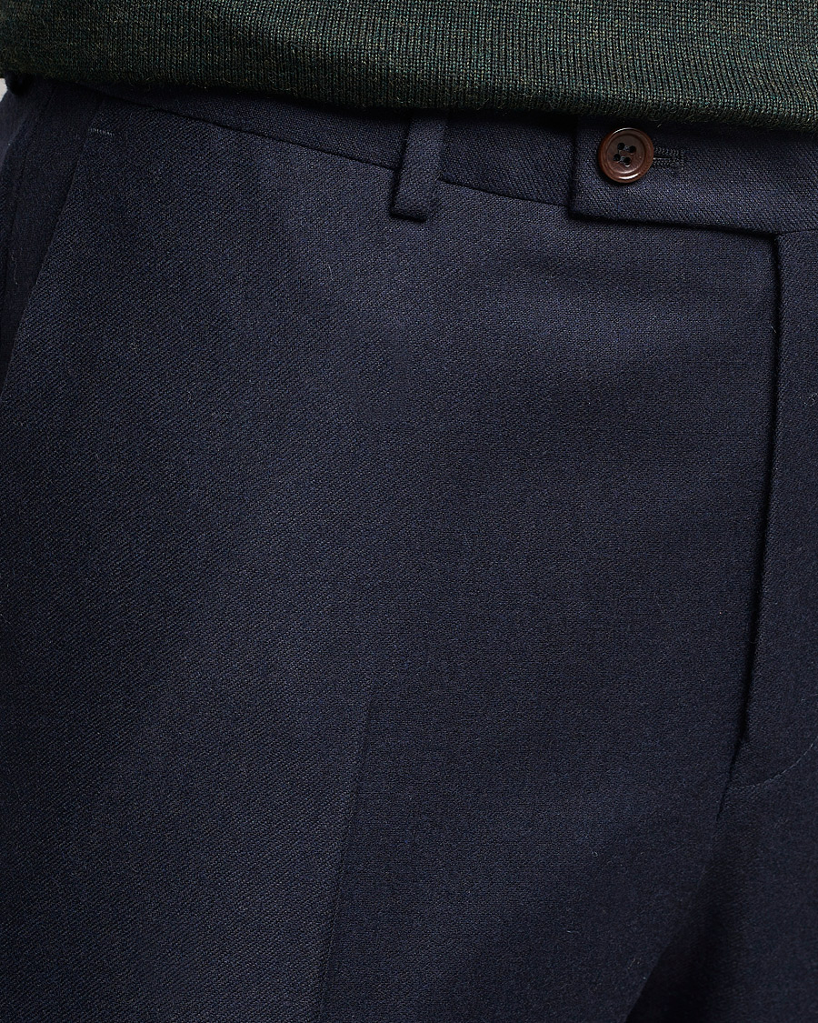 Uomini | Pantaloni | Morris | Bobby Flannel Trousers Navy