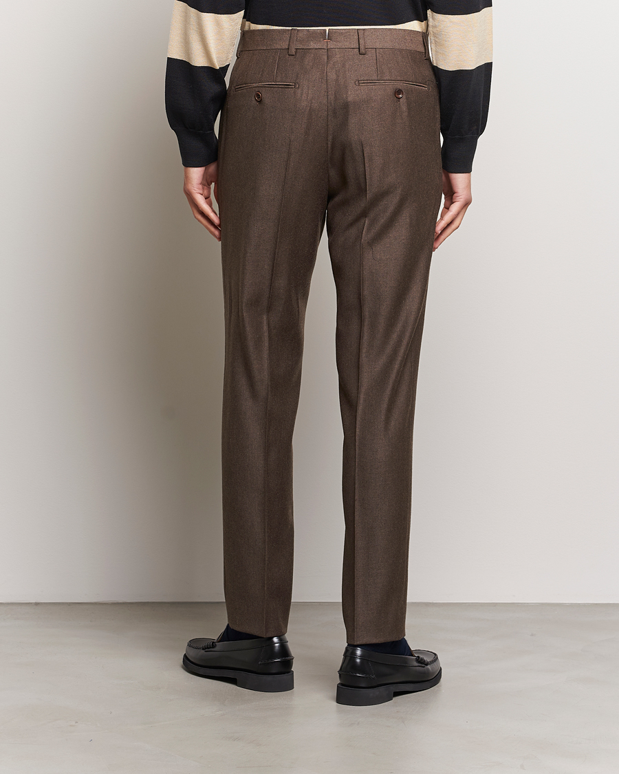 Uomini | Pantaloni | Morris | Bobby Flannel Trousers Brown