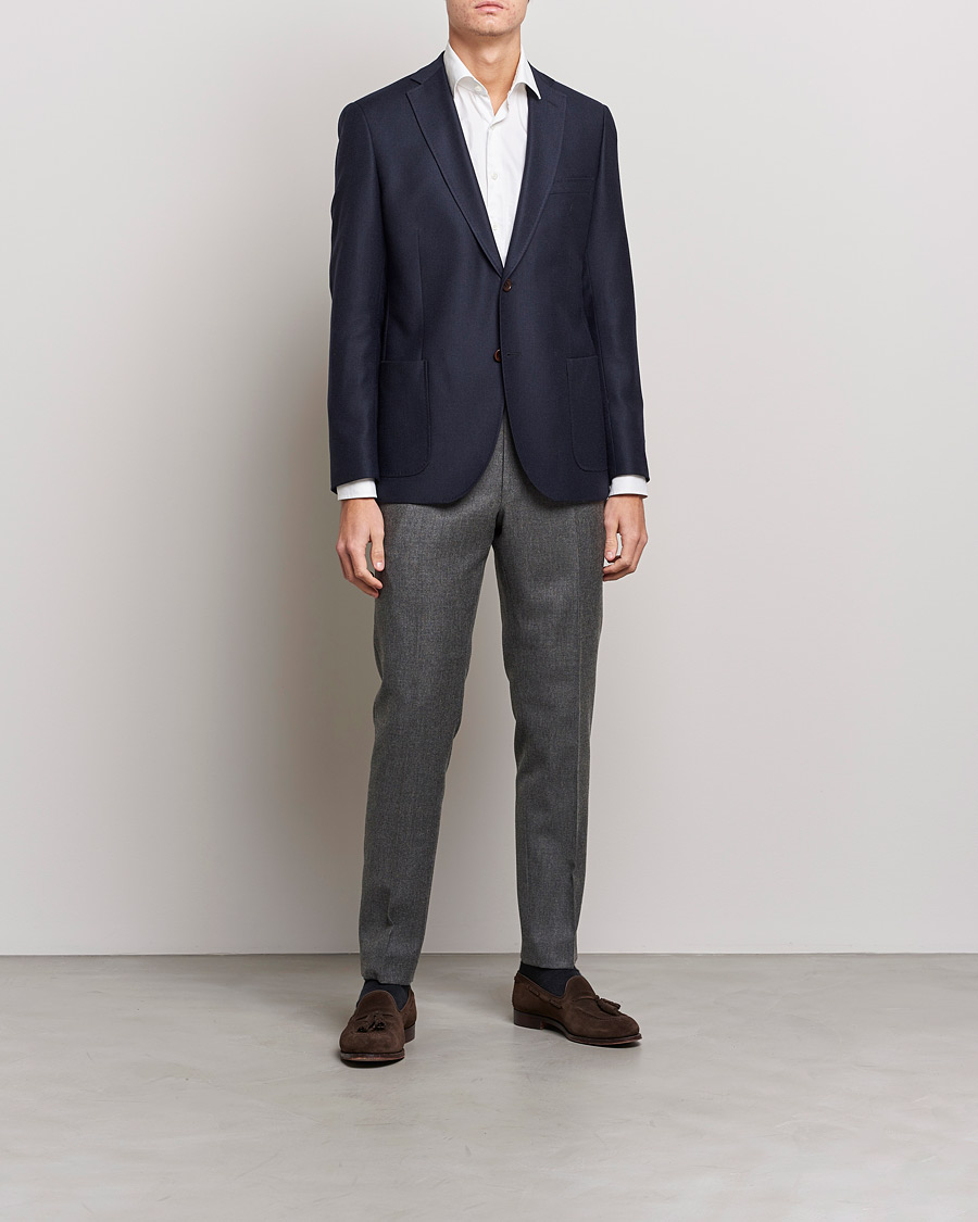 Uomini | Pantaloni | Morris | Bobby Flannel Trousers Grey