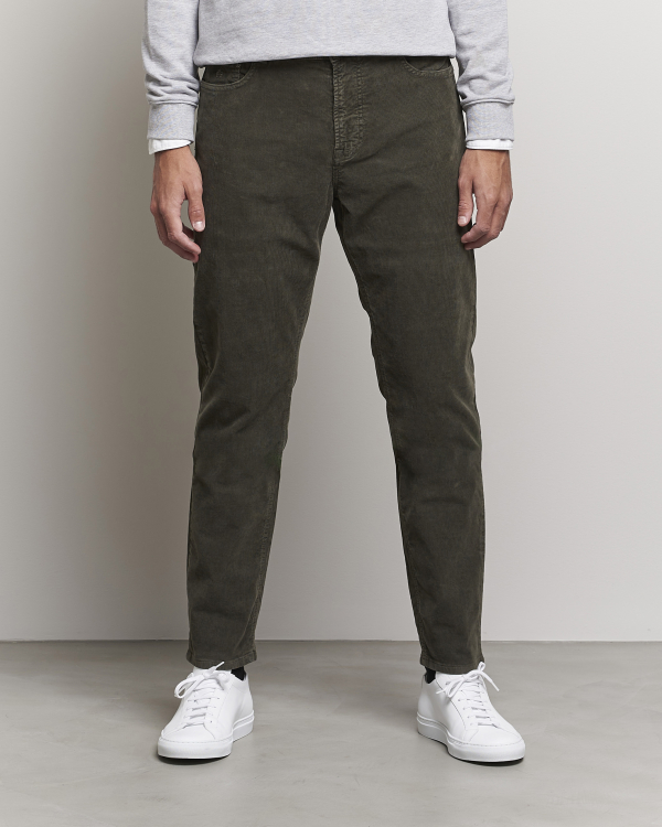 Uomini | Pantaloni | Morris | James Corduroy 5-Pocket Pants Olive