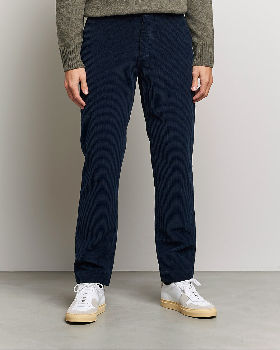 Uomini | Pantaloni | Morris | Criss Cuts Corduroy Slacks Blue