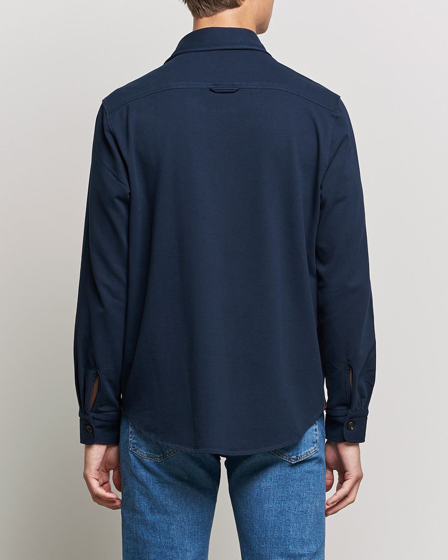 Uomini | Camicie | Morris | Cotton Jersey Overshirt Navy