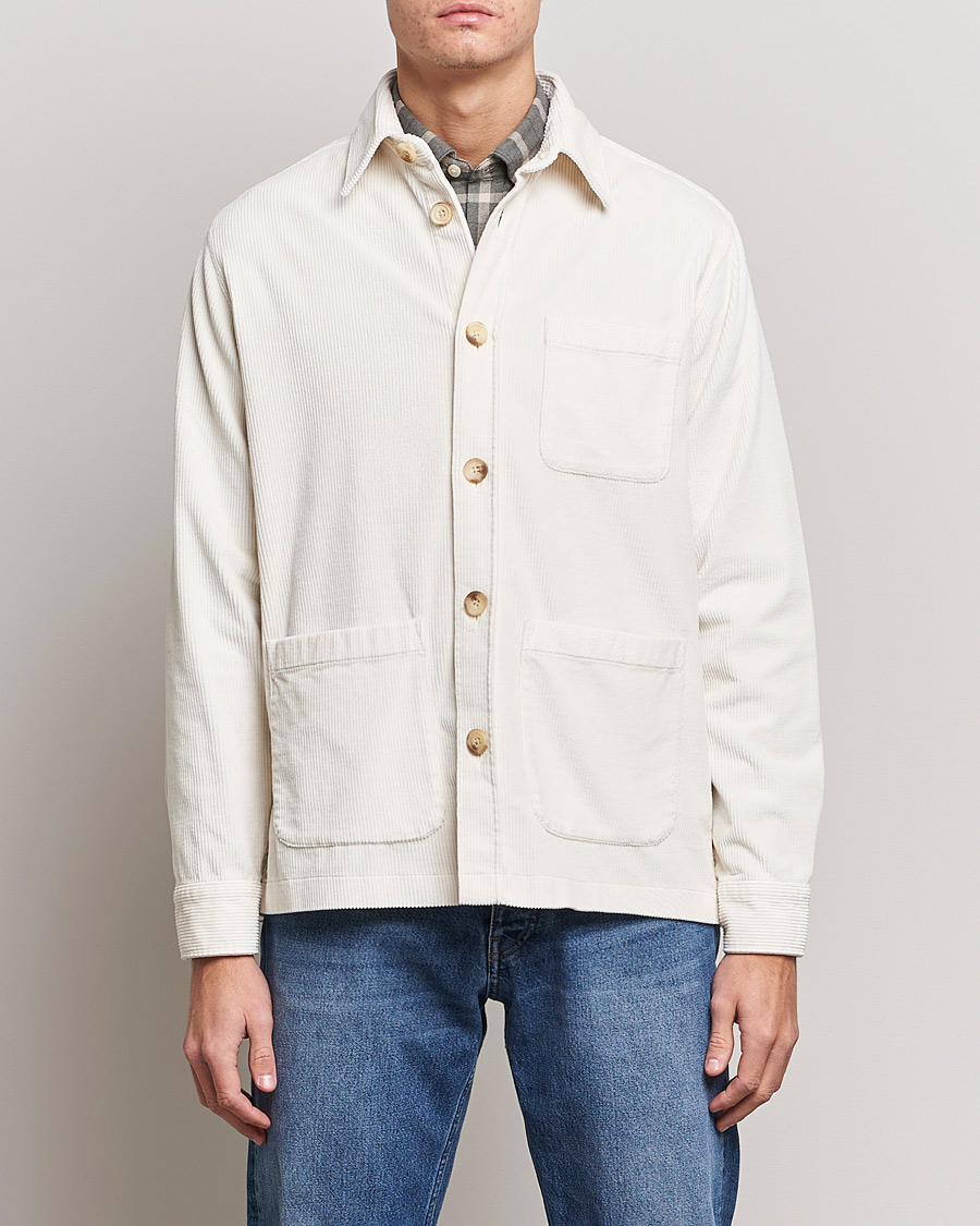 Uomini | Camicie | Morris | Heaton Corduroy Shirt Jacket Off White