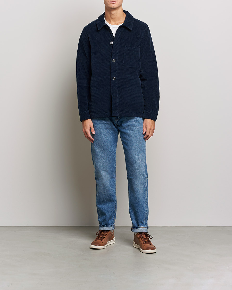 Uomini | Camicie | Morris | Criss Cuts Corduroy Shirt Jacket Blue