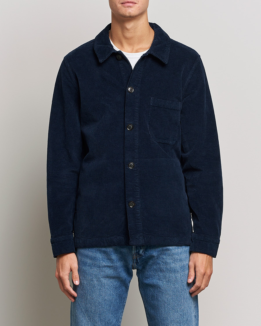 Uomini | Camicie | Morris | Criss Cuts Corduroy Shirt Jacket Blue