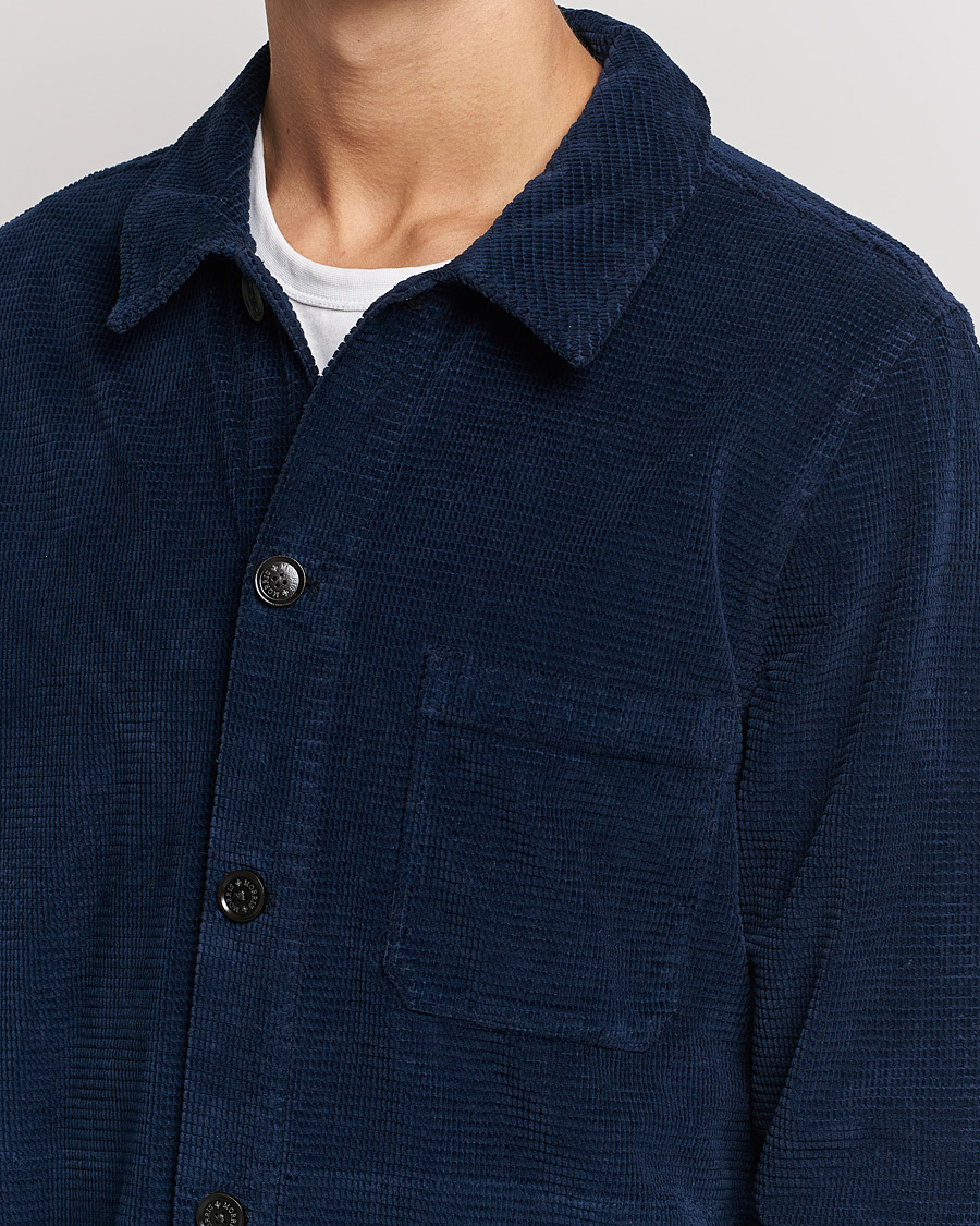 Uomini | Camicie | Morris | Criss Cuts Corduroy Shirt Jacket Blue