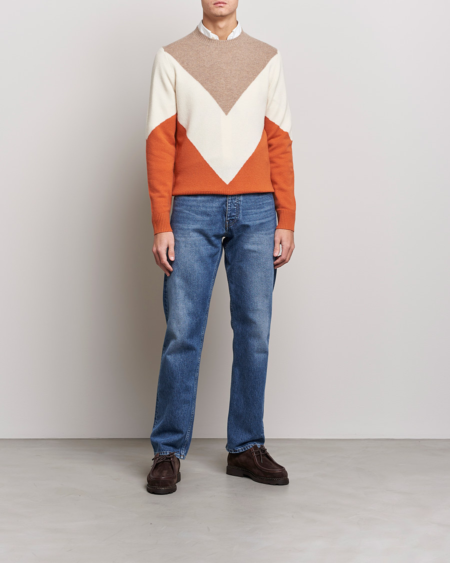 Uomini | Maglieria | Morris | Novello Crew Neck Orange